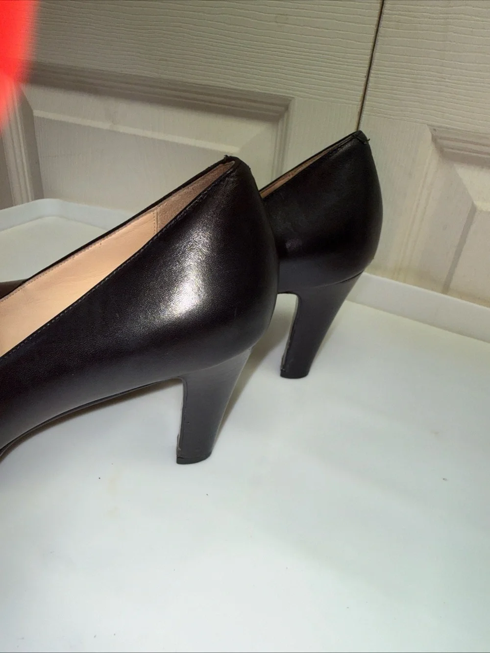 Cole Haan NikeAir Black Leather Round Toe Pumps Heels Women Size 8.5 B